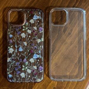 Apple Floral and Clear Phone Case Duo